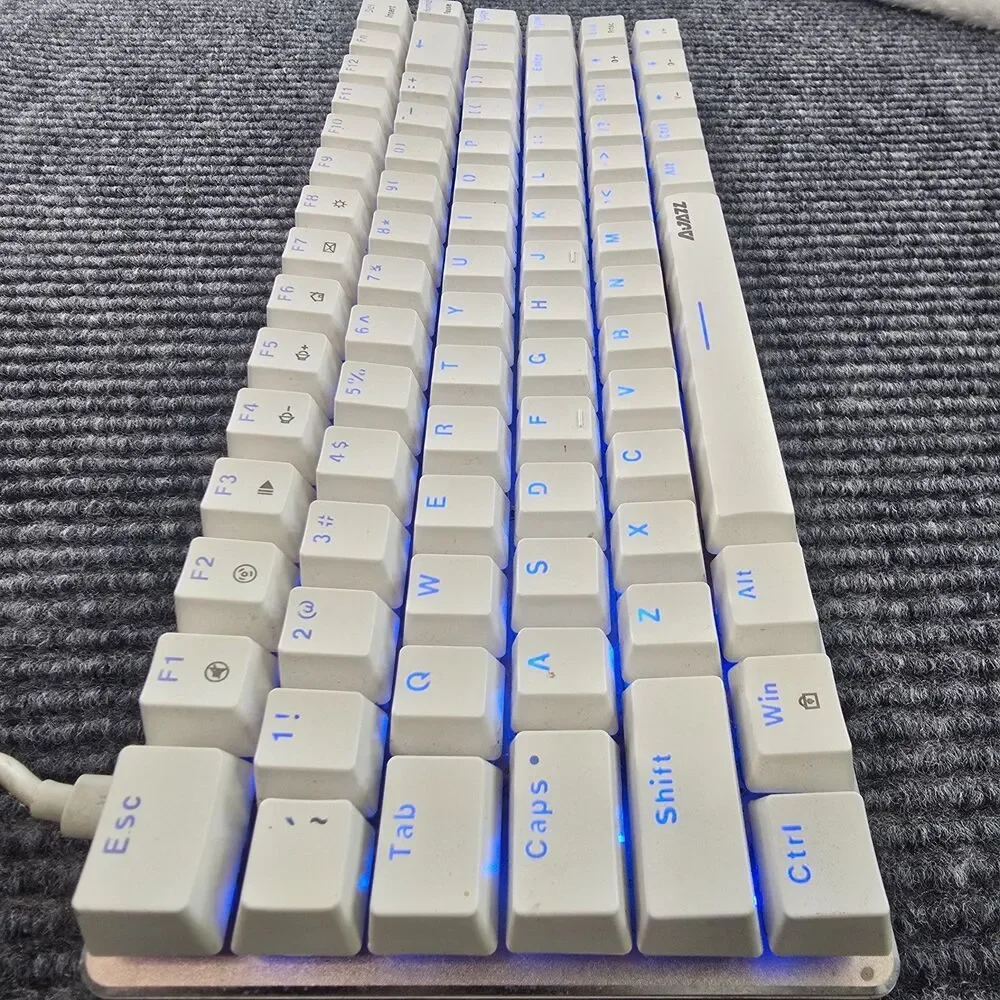 Ajazz AK33 Mechanical Keyboard White QWERTY English Layout with Blue Backlight